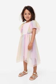 Orijinal Marka Renkli Tüllü Elbise