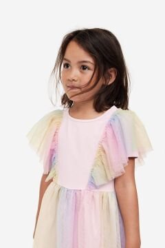 Orijinal Marka Renkli Tüllü Elbise