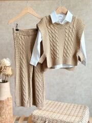 Süveterli 3’lü Triko Takım