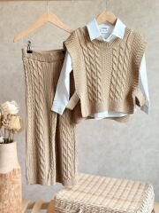 Süveterli 3’lü Triko Takım