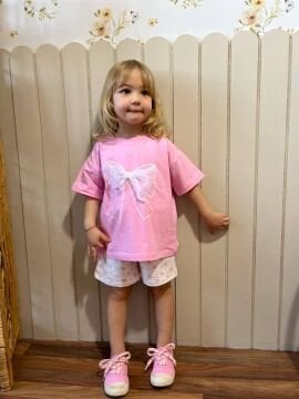 Kurdeleli Alt Üst Takım Pembe