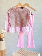 Pembe Gömlek Süveter Takım