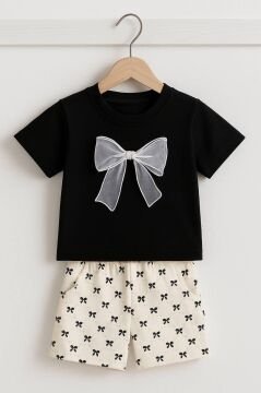 Kurdeleli Alt Üst Takım Siyah