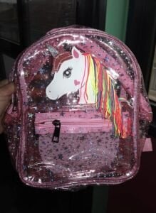 Pembe Şeffaf Unicorn Sırt Çantası