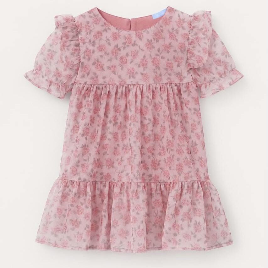 La’Ciel Paris Tül Çiçek Desenli Elbise