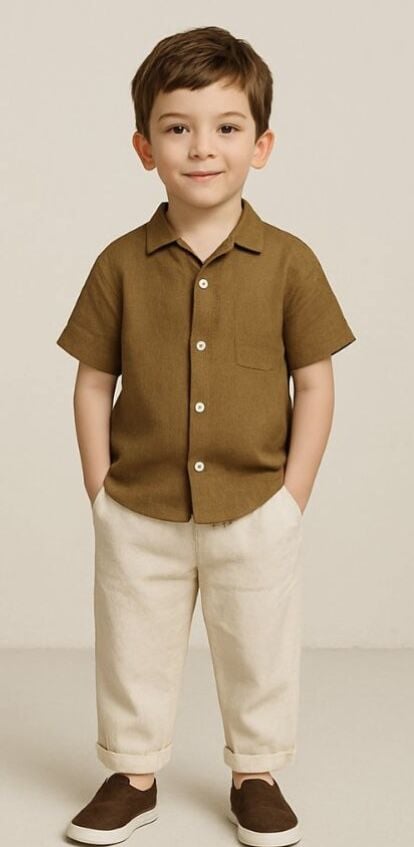 Kahve  Gömlek Pantolon Takım