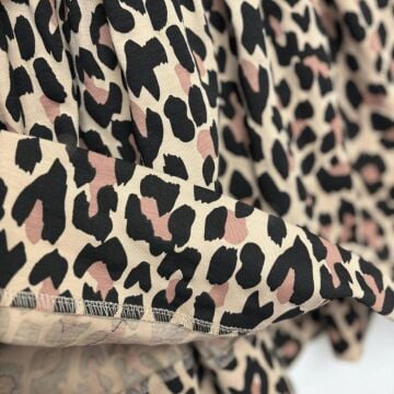 Leopar Desenli Askılı Elbise