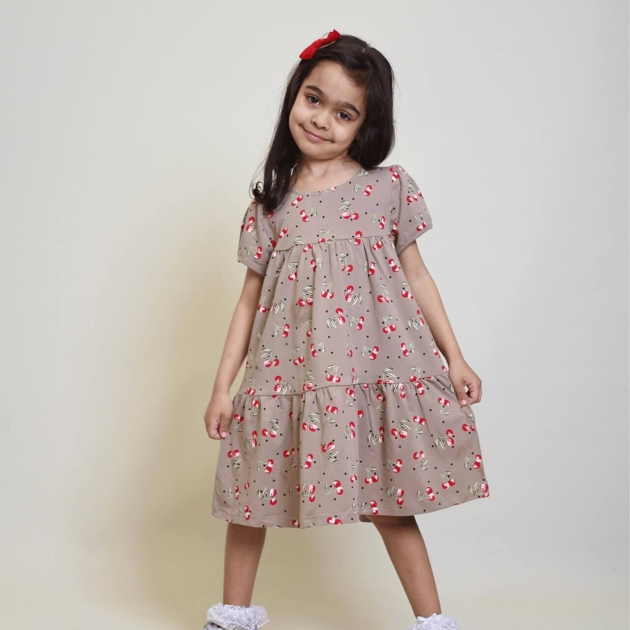 Kiraz Baskılı Elbise