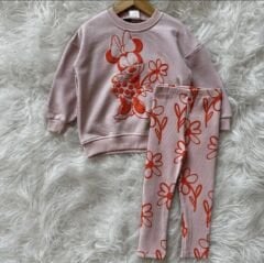 Pembe Mickey Baskılı Takım