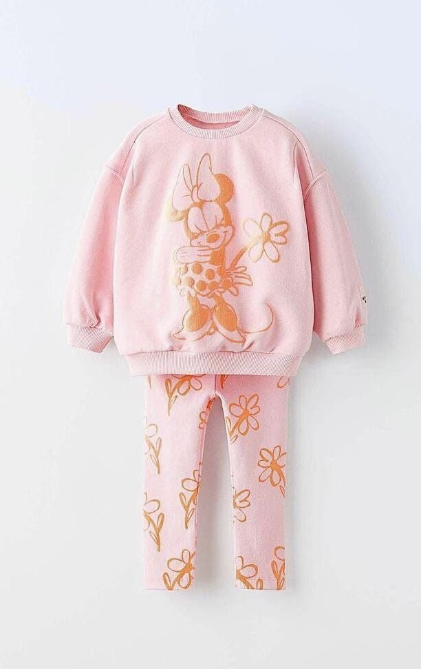 Pembe Mickey Baskılı Takım