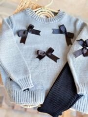 Kurdele Detaylı Triko Takım