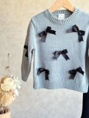 Kurdele Detaylı Triko Takım