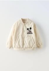 Mickey İşlemeli Bomber Ceket
