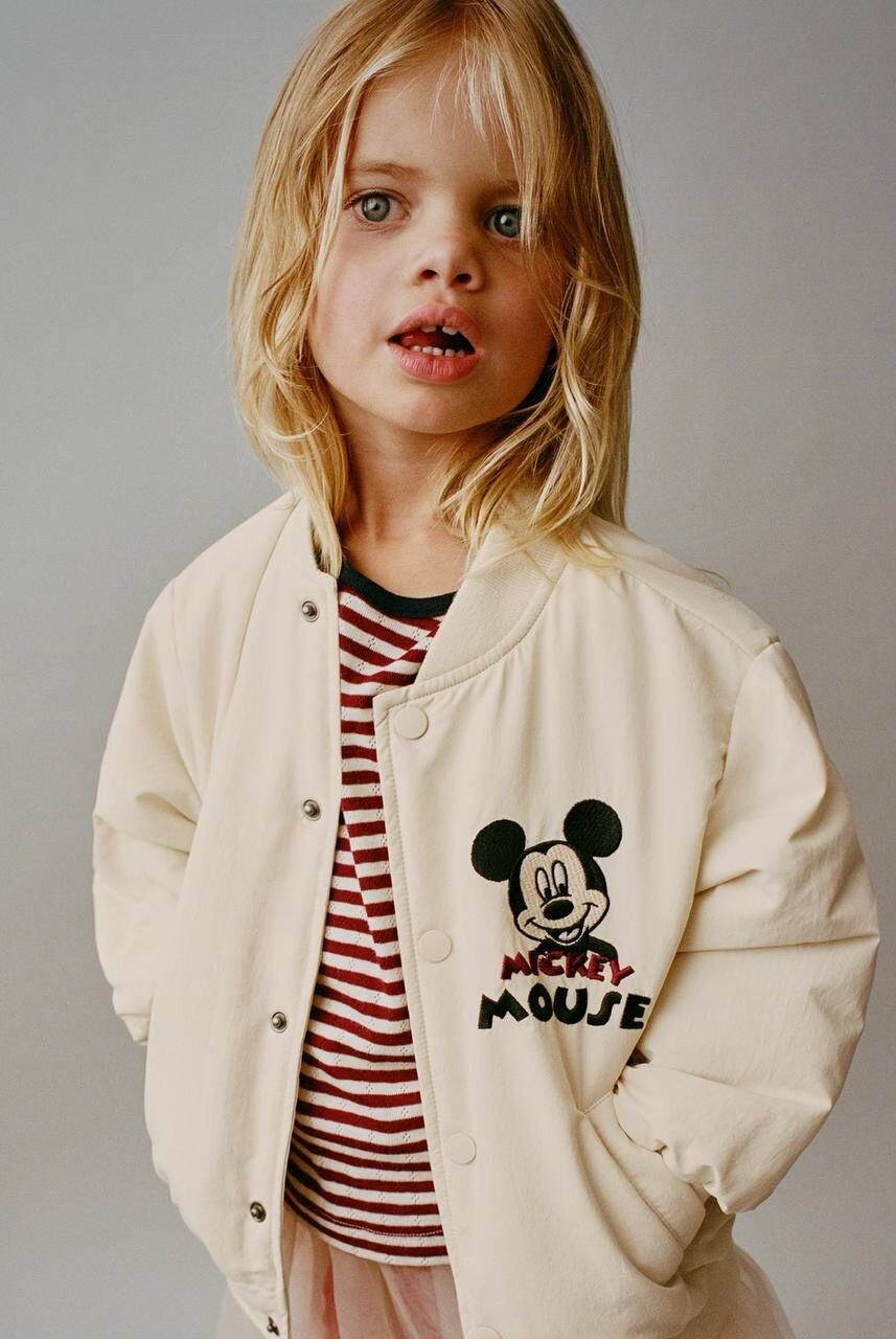 Mickey İşlemeli Bomber Ceket