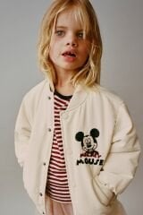 Mickey İşlemeli Bomber Ceket