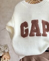 Punch İşlemeli Krem Kahve Triko Takım