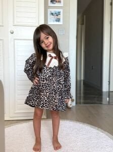 Leoparlı İşlemeli Elbise