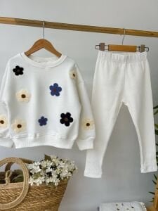 Çiçek Punch İşlemeli Takım