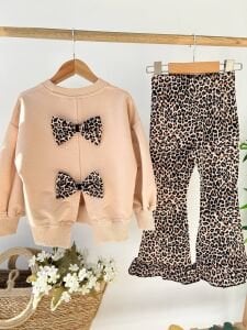 Leoparlı İspanyol Paça Taytlı Takım