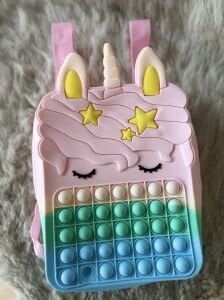 Açık Pembe Unicorn Popit  Sırt Çantası