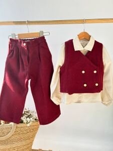 Bordo Kaşe 3’lü Takım