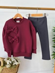 Bordo Kurdeleli Taytlı Takım