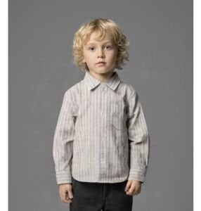 Krem Çizgili Gömlek