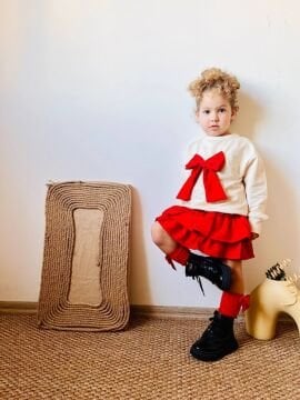 Kırmızı Etekli Kurdeleli Takım