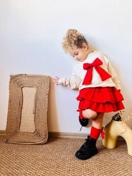 Kırmızı Etekli Kurdeleli Takım