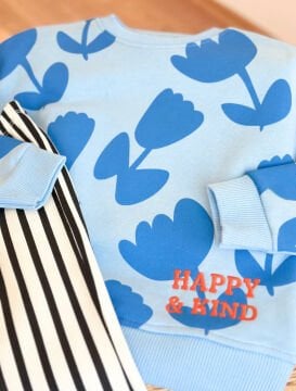 Happy Kind Mavi Desenli Takım