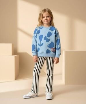 Happy Kind Mavi Desenli Takım