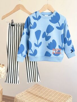 Happy Kind Mavi Desenli Takım