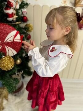 Kadife Etek Gömlek Takım