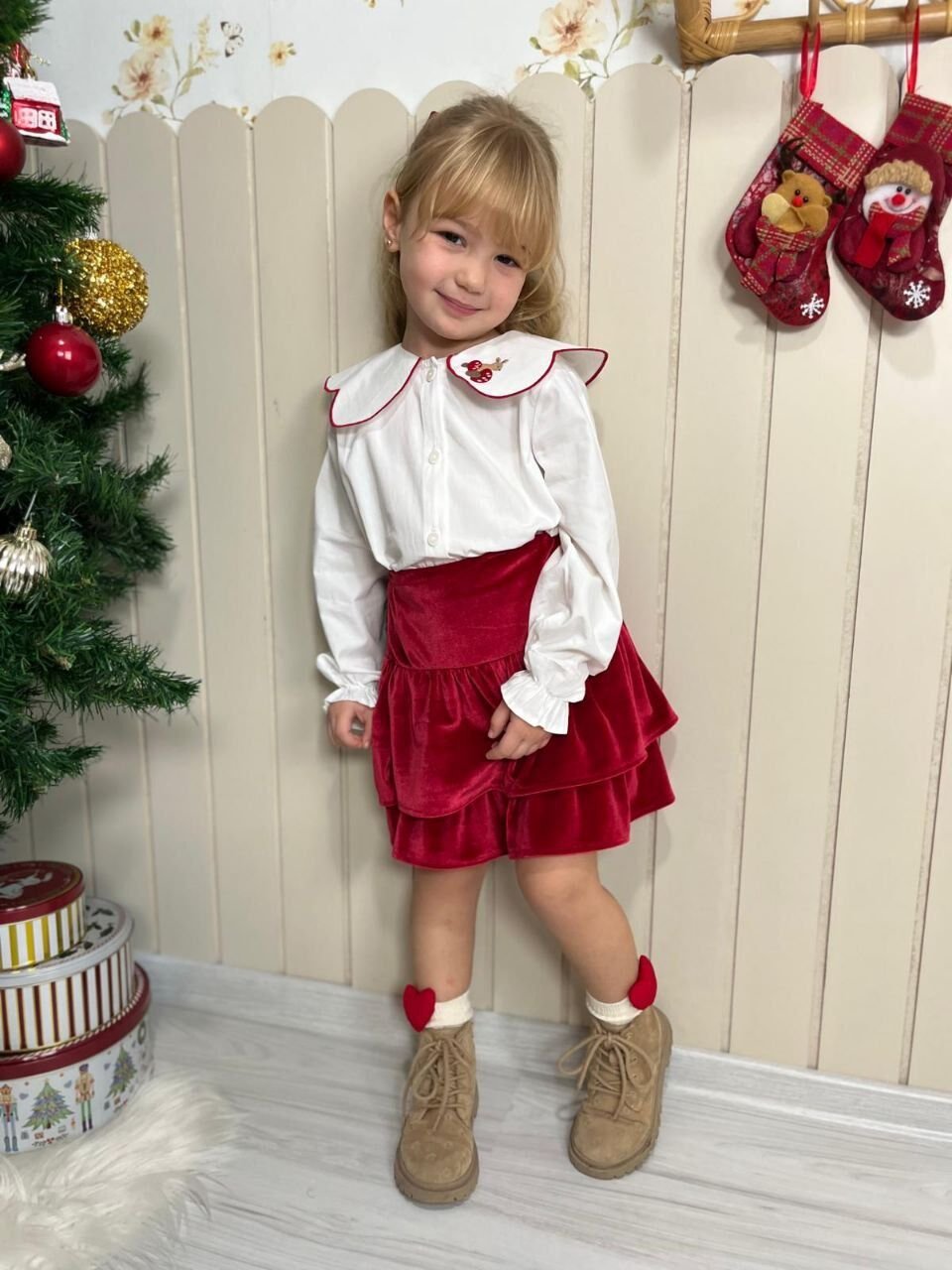 Kadife Etek Gömlek Takım