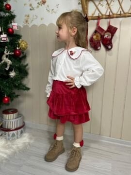 Kadife Etek Gömlek Takım