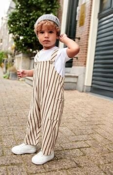 Çizgili Tulum Tişört Takım