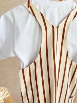 Çizgili Tulum Tişört Takım