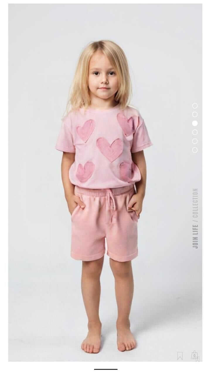 Tül Kalp Detaylı Şortlu Takım
